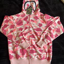 Pink bape hoodie