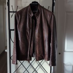 Schott NYC 654  Medium Brown Café Racer Leather Jacket