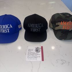 3 AMERICA FIRST - NJF Hats (NEW NOT WORN)