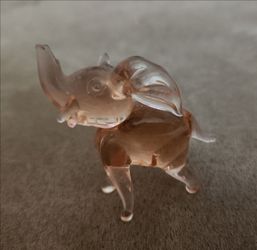 Miniature Glass Elephant Figurine