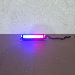 3 Mode Red/Blue LED Dash Police Emergency Strobe Light Bar, 12V Windshield Visor Firefighter Flashing Safety Warning Lights for Trucks, Vehicles, Car