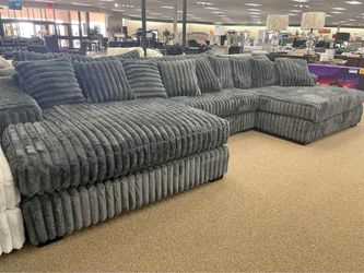 NEW 3PC FLUFFY MODULAR LIVING ROOM SECTIONAL CHAISE $10 DOWN