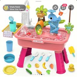 Vegetable Washing Basin Pink Sink Toy