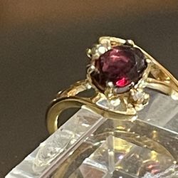 REDUCED 14KT Gold African Fire Ruby