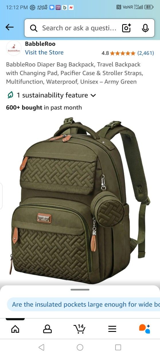 Babble Roo Travel Dipper Bag