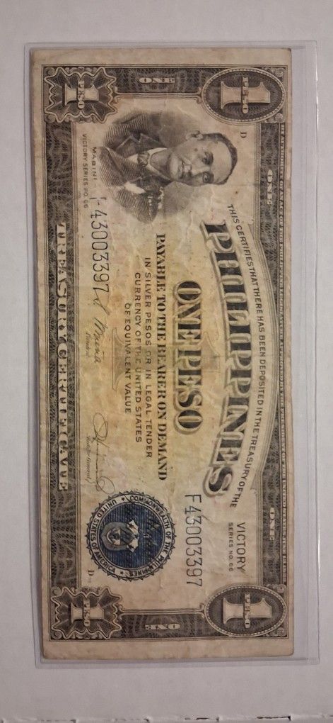 $1 Silver Certificate Peso Victory Note