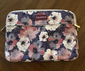 Canvaslove Camellia Pattern Laptop Sleeve Case Bag with Pocket For MacBook 13/14”
