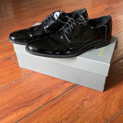 Black Patent Leather Tuxedo Prom Shoes Mens Size 9.5