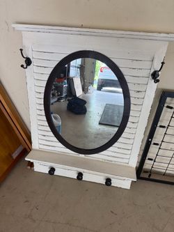White distressed mirror
