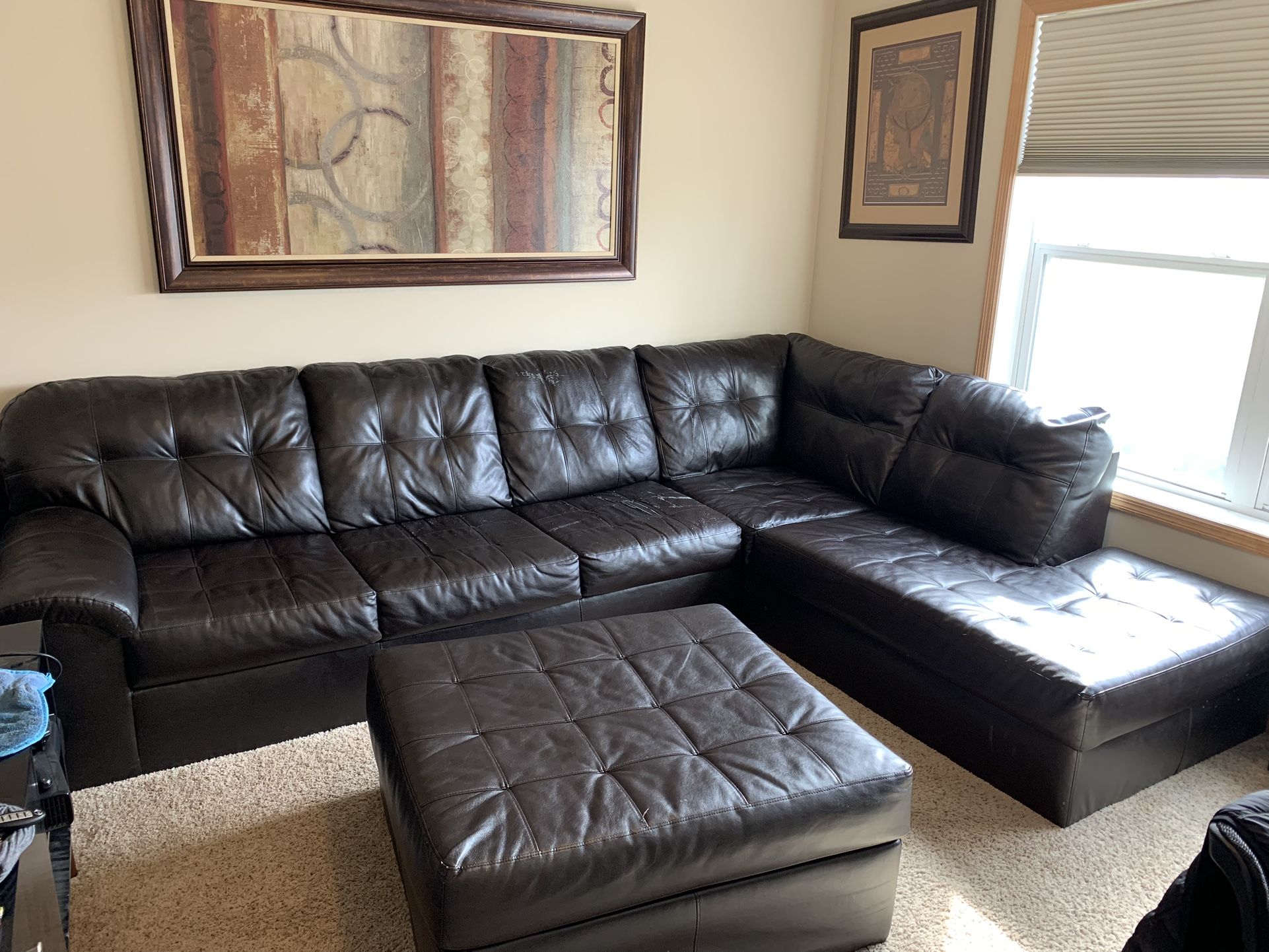 2-piece sectional with chaise and ottoman