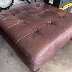 Pottery barn Leather Ottoman 