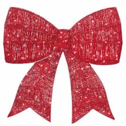 3 Red Bows with Twinkling LED Lights 