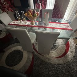 Table Glass 6 Chairs