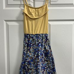 Hanna Andersson Blue and Yellow Sun Dress - Size 150 / U.S. Size 12 - VGUC