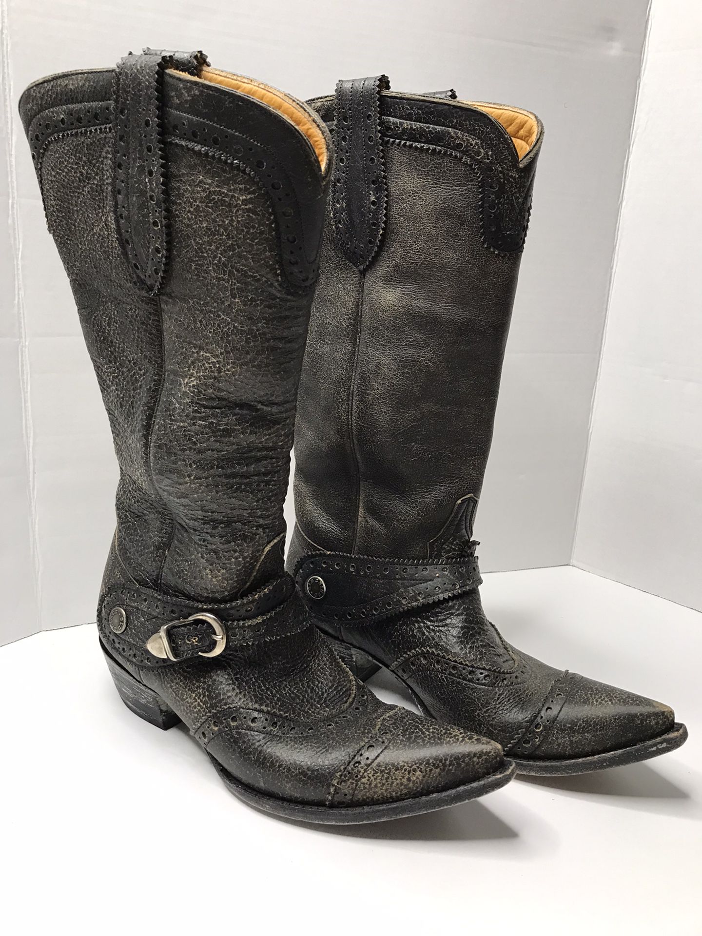 OLD GRINGO Black Distressed Women Boots 8.5B