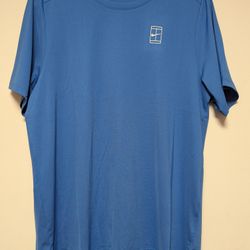 Nike Dri-FIT Court Advantage Tennis Shirt Top Blue Men's Size Medium FZ6910-402