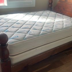 Queen size bed mattress, and frame