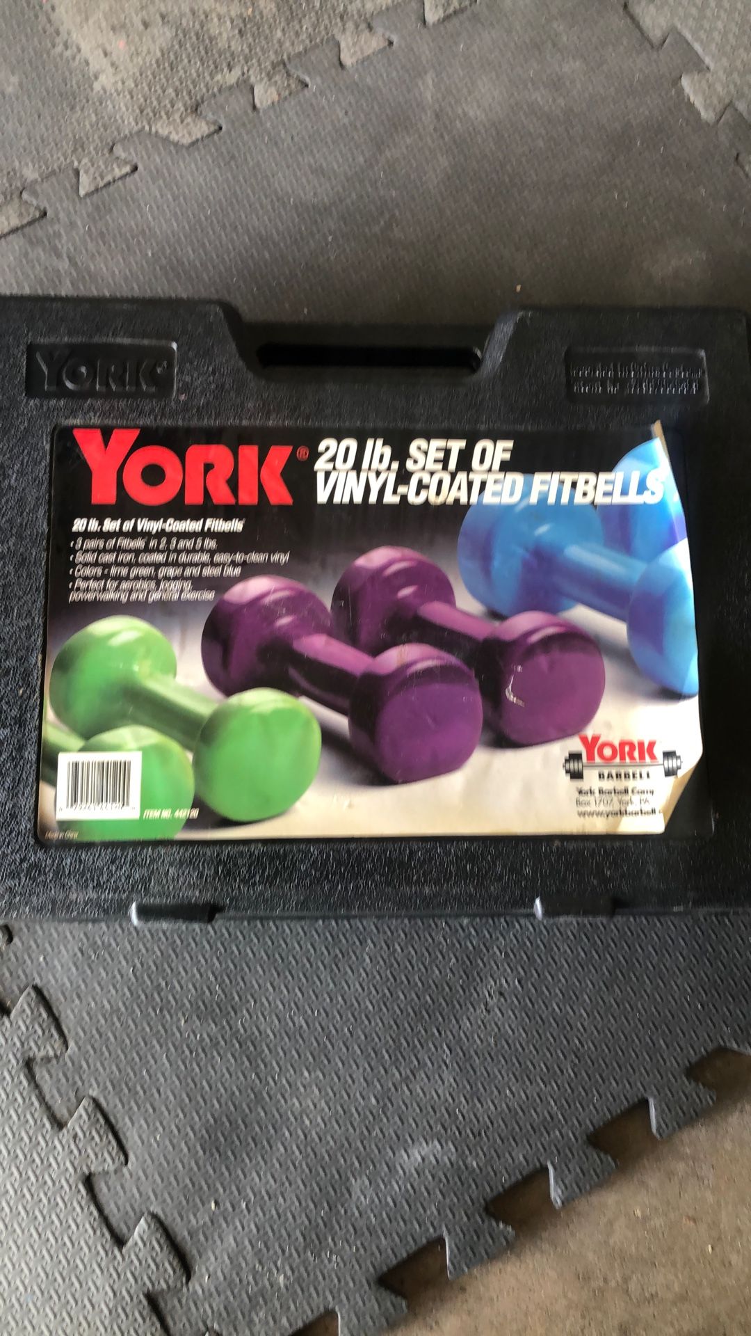 20 Lb. Set Of Vinyl Coated Dumbbells 