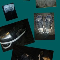 Jordan 1 Low's - Silver & Black USED, but Still In Great Condition!!