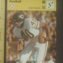 1977 Sportscaster Gale Sayers The Chicago Bears Comet Sport Photo Large Oversized Football Card Collectible Vintage Italy NFL