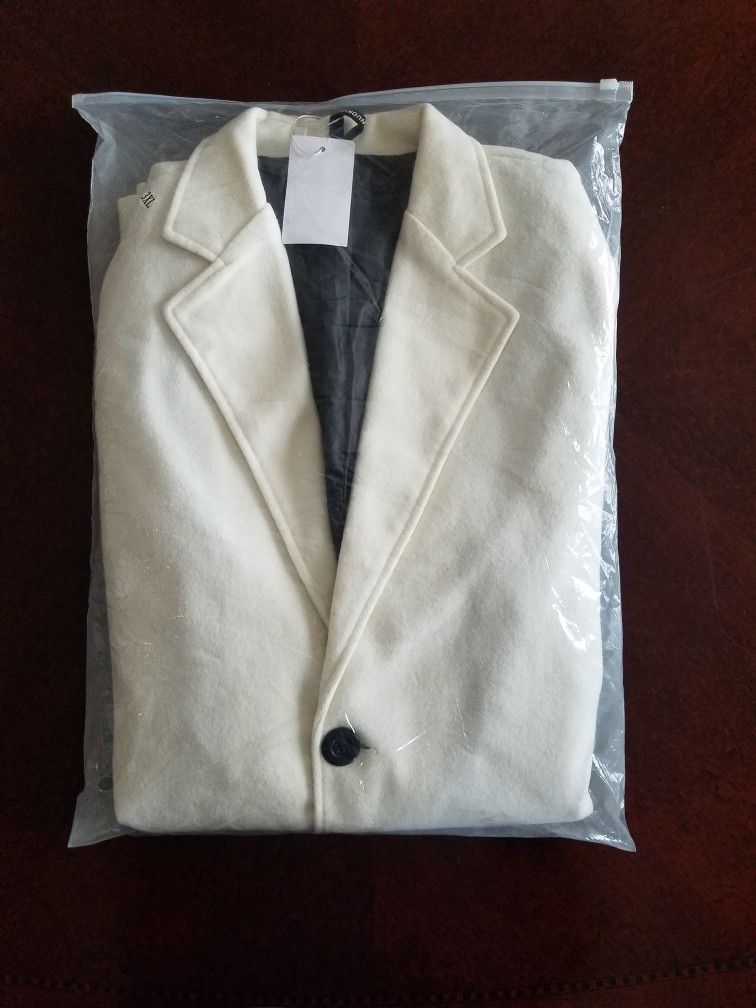 Mens White Wool Coat