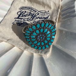 Lucky Brand Silver Turquoise Cuff