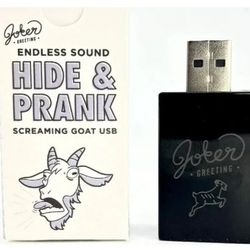 USB Goat Scream Prank Just plug into any USB-A powered outlet and it will scream randomly between 3-8 minutes or every 60 minutes $10 Each