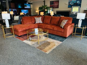 Brand New Modern Rust Left-Facing Sectional Sofa