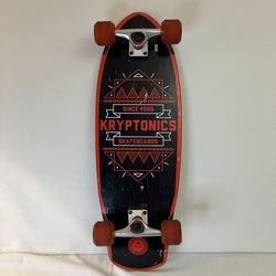 Kryptonics Skateboard 2015 Triangle Pyramids Black & Red Wood 30 inch