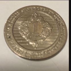 Classic Silver Legacy Hotel Casino - $1 Slot Gaming Token Reno Nevada - Nickel GDC 1995