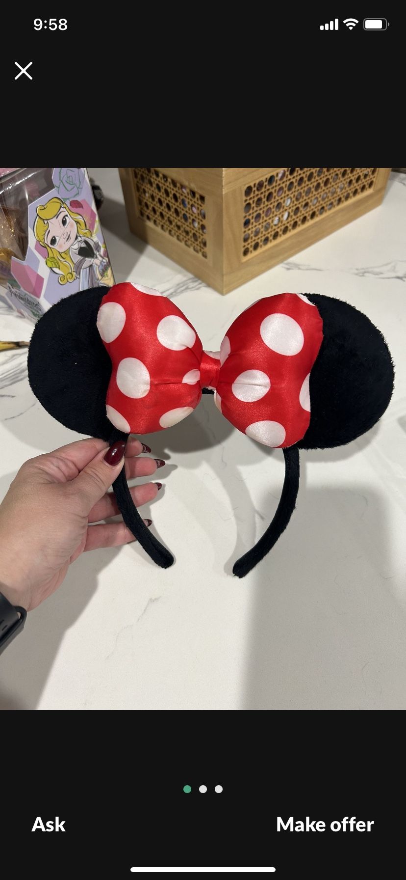 Fluffy Disney Minnie Mouse Ears