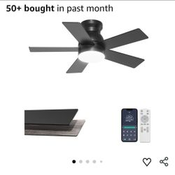4527: New 32'' Black Flush Mount Ceiling Fan with Light for Hallway, Closet
Quiet DC Motor, Low Profile, 3CCT Dimmable, Modern Small Room Ceiling Fan
