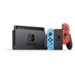 Nintendo Switch with Neon Blue and Neon Red Joy‑Con V2 