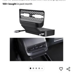 Retractable Cord Car Phone Charger for Tesla Model 3 Model Y 2021 2022 2023 2024, THELIFELICIOUS Interior Accessories Rear Air Outlet Expansion Dock w