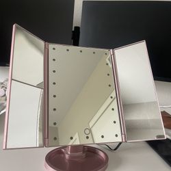 Tri-Fold Vanity Makeup Mirror With Lights