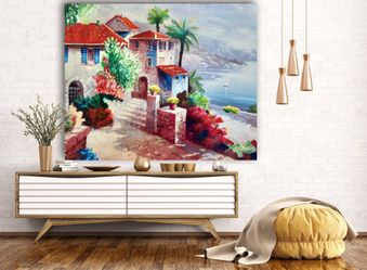 40x50 Canvas Art - Mediterranean Style Coast