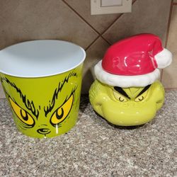 The Grinch Popcorn Bucket & Ceramic Cookie Jar