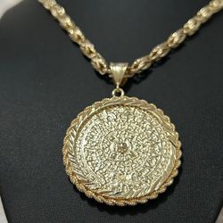 Aztec Calendar Pendant With Turkish Chain