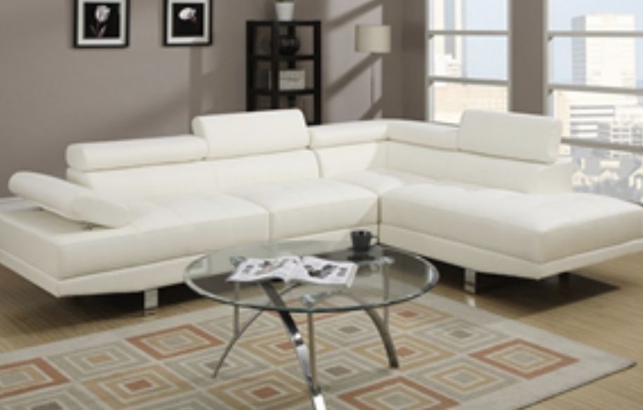 Gorgeous White Colored 2 piece Sectional Set