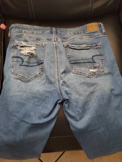 American eagle size 12,14 one is $15 and the other 20 the aeropostale size 14 $15 as well worn once one Hollister pants size 15 and $15