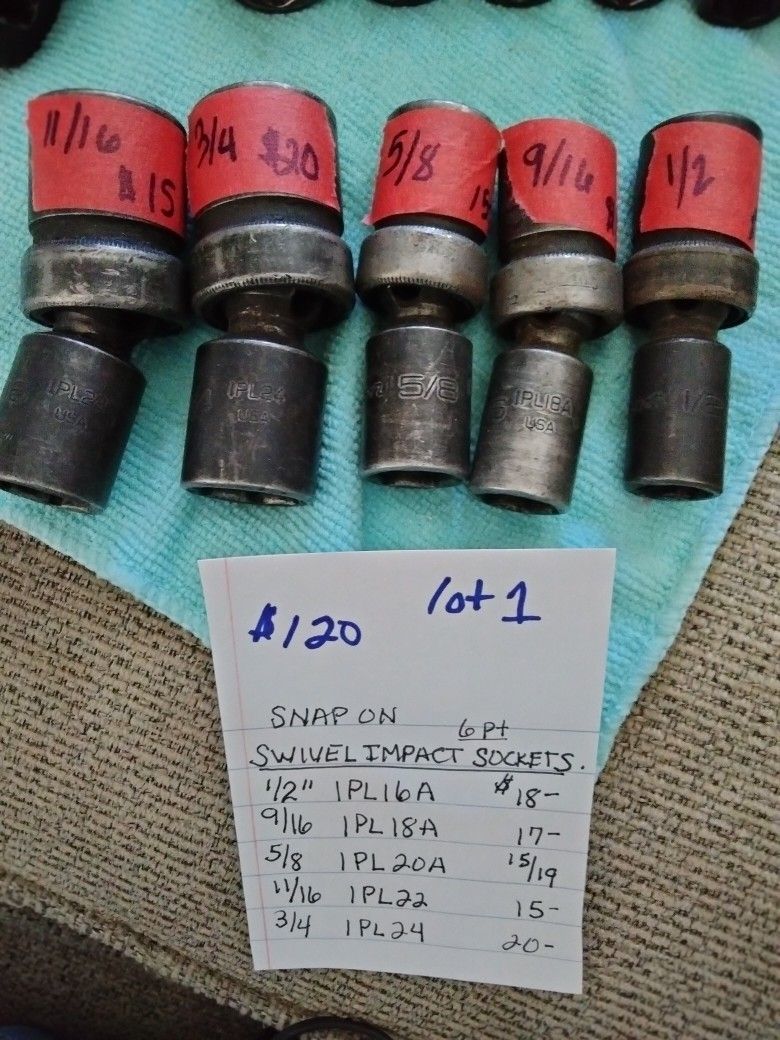 Vintage Snap-On Swivel Impact Sockets (Lot 1)
