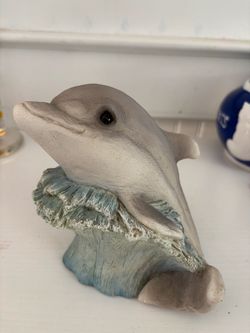 Dolphin Figurine with Coral Base
