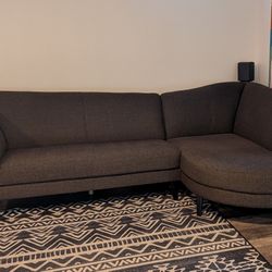 Mid-Century Modern Style 2-Piece Sectional Sofa with Curved Chaise