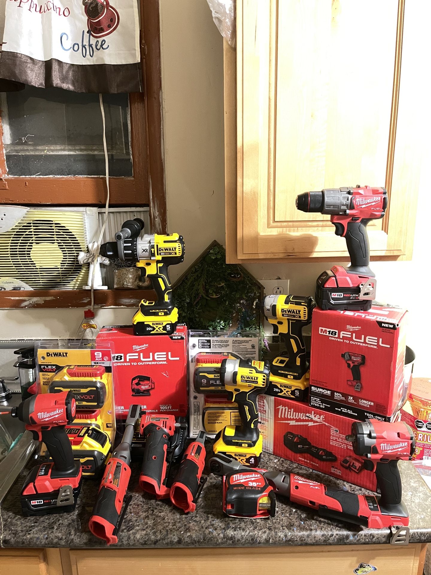 Milwaukee M18 Fuel Tools Or Kits & Dewalt XR 5.0ah Drills Kit/Flexvolt 9.0ah Batteries 