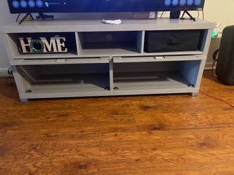 Gray Wood Grain TV Stand