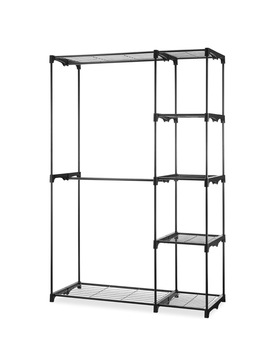 Double Rod Freestanding Closet Storage Organizer