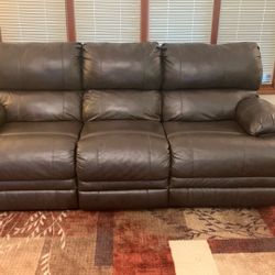 90 Inch Reclining  Leather Couch 