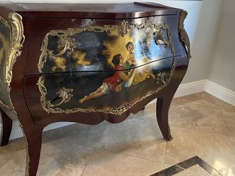 Hand Painted Antique Bombay Cabinet / Chest