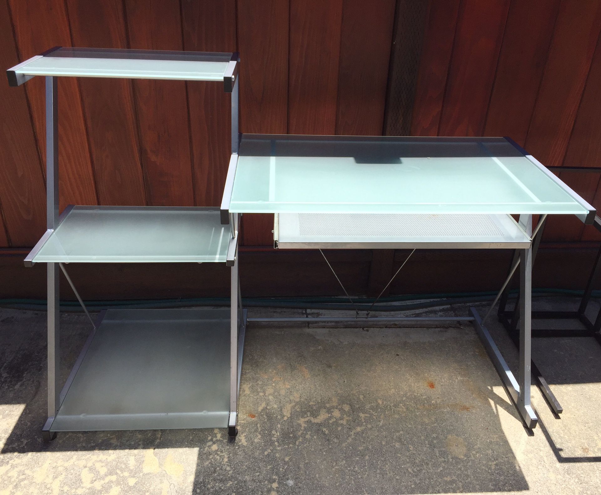 Metal and Glass Desk. In good condition