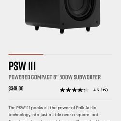 Polk Audio Subwoofer Psw 111